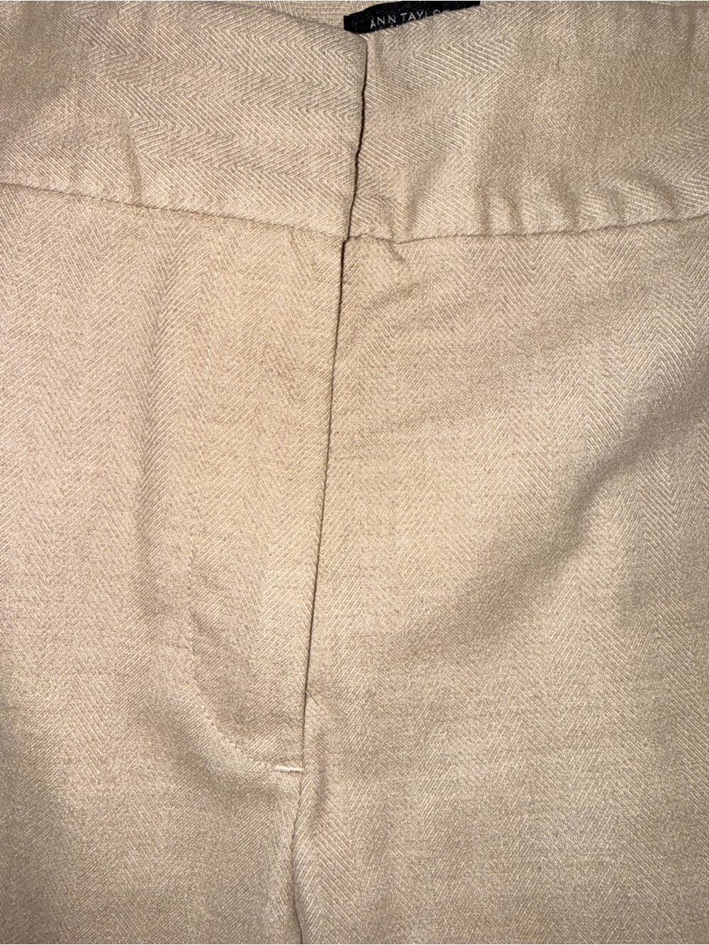 Ann Taylor Beige Herringbone Trousers